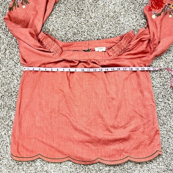 Umgee off the shoulder cute pink/mauve floral top - Picture 5 of 7